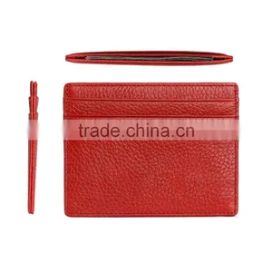 OEM Design Genuine Leather Exhibition ID Card Bifold Holder thumbnail-2