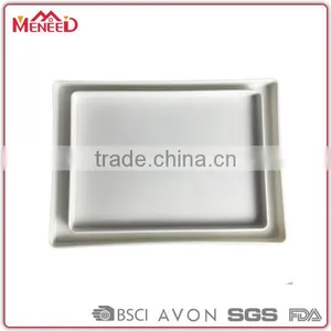 Wholesale Cheap Environmeantal Solid Color White Hotel Restaurant Airline Melamine Tray, Serving Tray Plastic thumbnail-1