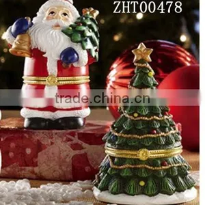 Christmas Tree and Snowman Collectible Christmas Trinket Boxes thumbnail-1