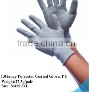 Polyester Work Gloves Rubber Latex Palm Coated/PU Coated,Knit Wrist Cuff,S,M,L,XL,Industrial or Household thumbnail-1