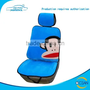 Customized Warm and Soft Micro Fibre Material Fur Car Seat Cushion With Cartoon Embroidery thumbnail-1