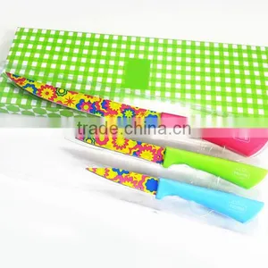 Colorful PP Handle Non-stick Kitchen Knives 3pcs Knife Set Royal Kitchen Set thumbnail-1