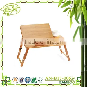 Folding Bamboo Table on Bed for Laptop PC Computer thumbnail-1