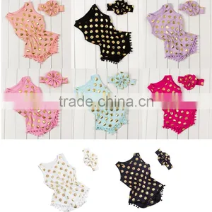 Summer Hot Sale Infant and Toddlers Clothing Boutique Baby Rompers Baby Girl Organic Cotton Jumpsuit thumbnail-1