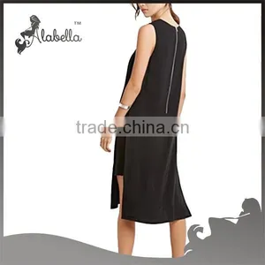 Sleeveless Dress With High Slits and Back Zipper thumbnail-2