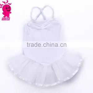 Wholesale Girls White Gymnastics Ballet Leotards for Sale thumbnail-1
