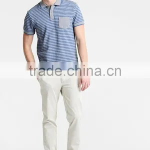 MGOO New Design Two Buttons Mens Polo Shirt Stripe Printing Pique Polo Shirts With Customized Logo thumbnail-4
