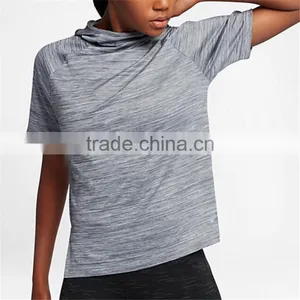 Fashion Blank Racing Shirts Wome Short Sleeve Sports t Shirts With Hood thumbnail-1