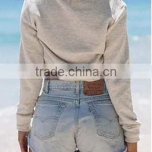 Women's Cotton Caftans Drawstring Hoodie Hooded Neck Fit Crop Top thumbnail-4