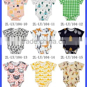 Summer Kids Modeling Clothes Short Sleeve Orange Elastic Cotton Spandex Bodysuit Romper Jumpsuit thumbnail-5