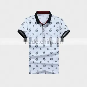 Fashion Print Summer Men's Polo Shirt With Ribbon thumbnail-3