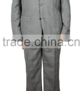NAAMS MEN'S WOOL 2 BUTTON 2 VENT SLIM FIT SUIT JACKET FLAT FRONT PANT OVERCHECK / WINDOWPANE thumbnail-1