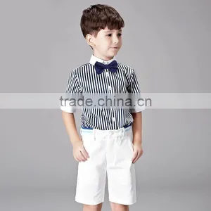 New Summer Boys Formal Clothing Set 3Pcs Boy Suit Include Tie Stripe Shirts And Shorts Fancy Children Wear B-NB-CS905-25 thumbnail-3