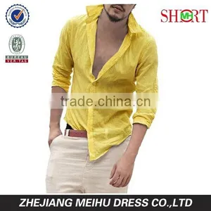 Hawaii Styling Men's Cotton Linen Blend Shirts Ultra Light Colorful Shirts thumbnail-1