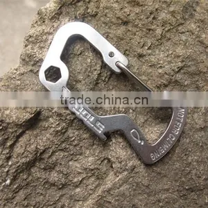 Survival Camping Hiking Outdoor Rescue Gear Mini Carabiner Keychain Multi Tool Kit Key Chain thumbnail-2