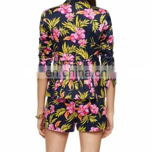 Hot Sale Fashion Tropical Print Floral Winter Spring Women Jacket thumbnail-3