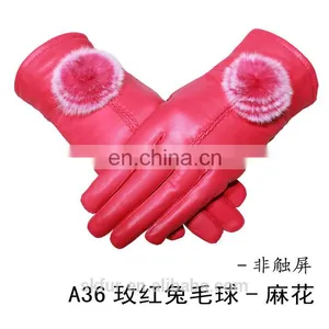 China Factory Wholesale Winter Warm Real Sheepskin Soft Leather Work Glove for Lady thumbnail-4