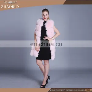 2016 Newest Hot Selling Fox Fur Vest Dyed Real Fox Fur Vest for Woman thumbnail-5