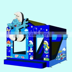 2017 Hot Smurfs Theme Inflatable Combo Jumper With Slide for Adults and Children thumbnail-2