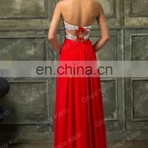Grace Karin Strapless Flowy Long Evening Dress Patterns Made in China CL3424-1# thumbnail-2