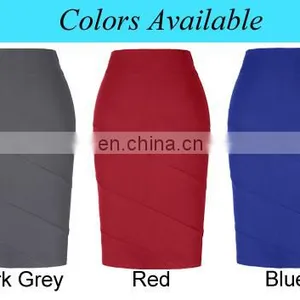 Kate Kasin Occident Women's OL High Stretchy Hips-Wrapped Black Pencil Skirt KK000269-1 thumbnail-6