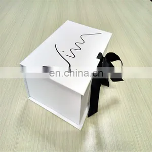 Popular !!! Pure White Christmas Packaging/christmas Gift Box With Bow Closure thumbnail-2
