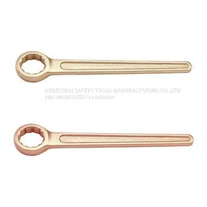 Safety Sparkless Explosion-proof Tool Explosion-proof Straight Handle Single Head Spanner is Made of Aluminum Bronze Beryllium thumbnail-1
