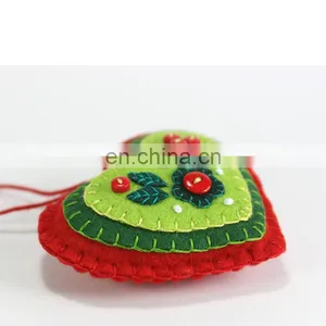 Wholesale Felt Christmas Tree Ornaments Custom Animal Reindeer Indoor Decoration Gifts With Ribbon Sling thumbnail-3