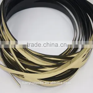 Golden Shiny Plastic Extrusion Edge Trim/strip/color and Size Can Mdf thumbnail-1