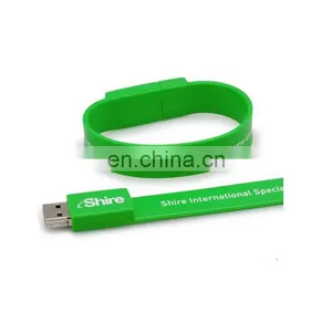 School Gift Silicone Colorful Wristband USB 2.0 Custom Logo Silicon Bracelet Wrist Band USB thumbnail-1