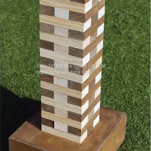 Custom Wooden Wedding Giant Tumble Blocks With Carrying Crate thumbnail-3