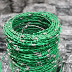 PVC Coated Green Barbed Wire Field Fence Farm Fence Cattle Fence Field Fence Grassland Fence thumbnail-1
