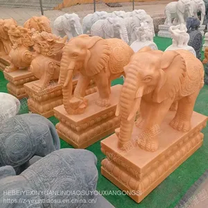 Stone Carving Elephant Manufacturer, White Jade Carving Elephant Ornaments, Direct Sales, Stone Carving Animal Carving thumbnail-2