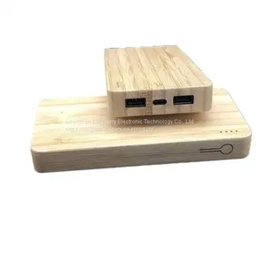 Wireless Charging Bank Made of Bamboo 10000 Mah thumbnail-1