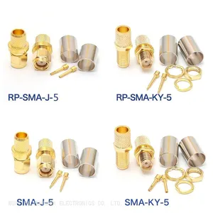 RF Adapter for RG6 RG316 RG174 50-3DFB Cable RP SMA-J-5 Connector RP SMA-KY-5 Coaxial Connector thumbnail-2