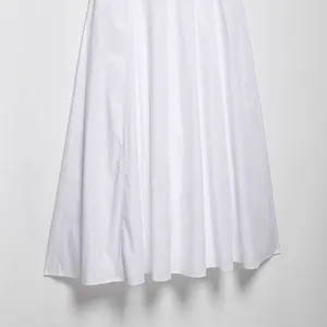 2025 New European and American Fashion Stacked Decorative Poplin Midi Dress thumbnail-4