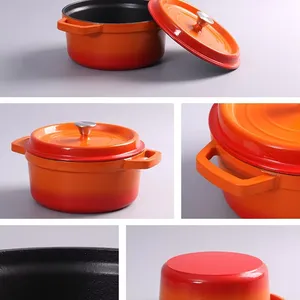 Multifunctional Colorful Cast Iron Pot Casserole Set Cookware 20/22/24/26/28 cm Red/blue/orange Enamel Dutch Oven With Lid thumbnail-5