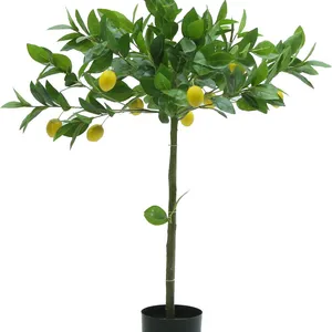 Hot Sales New Design Bonsai Stand Simulation Plastic Tree Real Touch 120cm Lemon Tree Artificial Tree Indoor Home Outdoor thumbnail-1