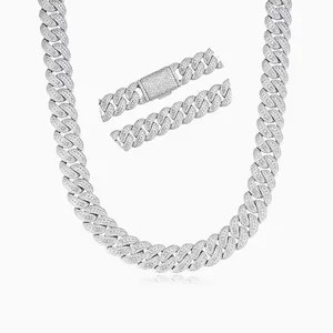 Shining Star Jewelry 16mm Curved Cubic Zirconia Hip Hop Cuban Link Chain For Men thumbnail-1