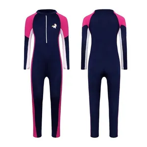 3-14 Girls Fashion One Piece Rash Guard Swimsuit Full Body Sport Beach Bathing Suit Custom Swimwear With Logo Swimming Vacation thumbnail-2