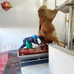 Hot Dip Galvanized Cattle Slaughter Equipment Cow Slaughtering Machine for Farm Pig Sheep Goat Halal Abattoir Tools thumbnail-1