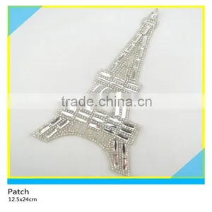 Iron on Crystal Decals Hotfix Fishbone Design Rhinestone Patch 12x23.5cm thumbnail-6