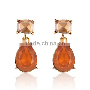 Hot Sale Designs Cheap Wholesale Fake Colored Diamond Stud Earrings for Girls thumbnail-5