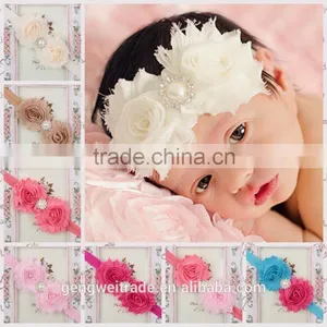 Manufactory Wholesale Baby Hair Band Flower Rough Selvedge Children Hair Accessory With Pear thumbnail-1