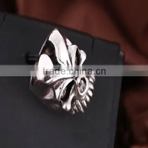Punk Rock Skeleton Skull Hang Ring in Zinc Alloy, Mens Jewelry thumbnail-4