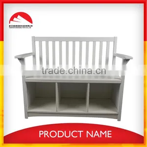 White Wooden Chair With Storage Box, Bench With Storage Box thumbnail-3