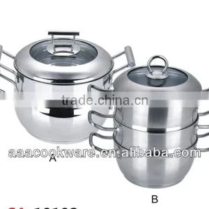 2015 New Products 3pcs High Quality 18/8 Stainless Steel Steamer Set Apple Shape For Wholesale thumbnail-1