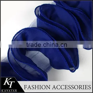 Single Line Solid Color 3D Chiffon Flower Rose Flower Chic Crochet Flower Lace Trim thumbnail-2