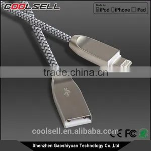 MFi Certified Cable Nylon Complex Braided Zinc Alloy 8pin USB Cable for Apple With MFi Approval for IPhone7/7plus thumbnail-1