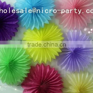 Colorful Handmade Paper Product for Decor ,tissue Paper Fan for Party Wedding Decorations thumbnail-2